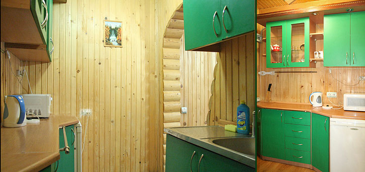 Мини-кухня коттеджа в Карпатах "ТерКон-Тур" Жилье в Буковели